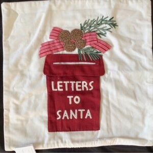 Pottery Barn Letters to Santa Pillow Cover NWT